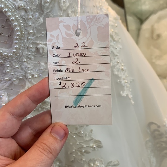 NEW ivory Aline cathedral length train wedding dress beaded corset back vneck - Picture 10 of 11